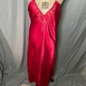 Nordstrom Lingerie Red Maxi Satin Finish Night Gown